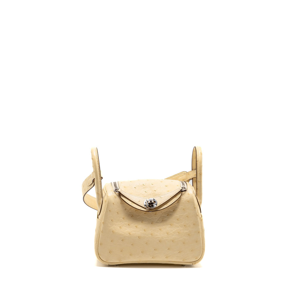 HERMES MINI LINDY OSTRICH NATA SHW