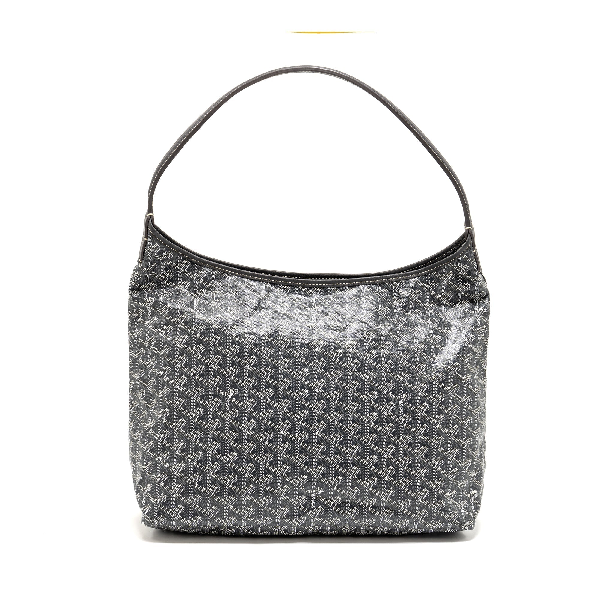 GOYARDBOHEME HOBO BAG GOYARDINE CANVAS/CALFSKIN GRIS SHW