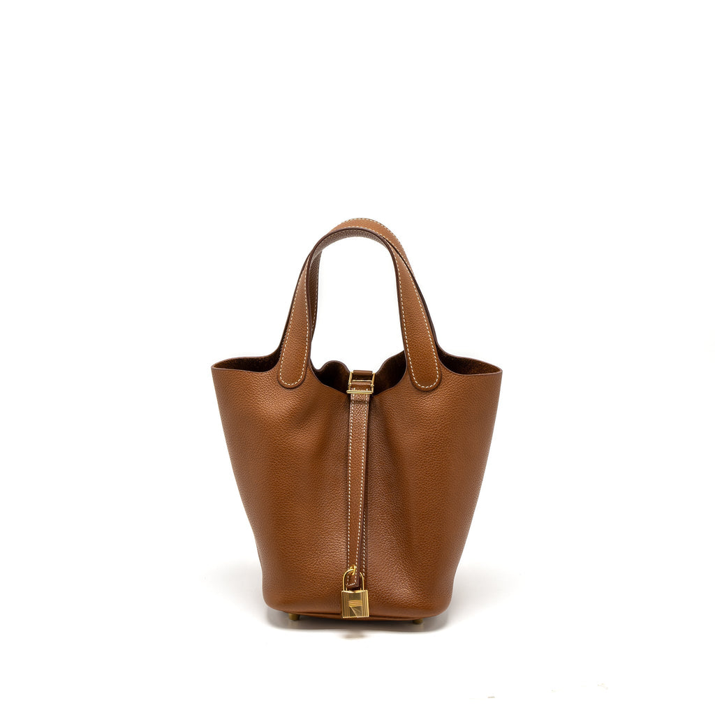 HERMES PICOTIN 18 LOCK BAG BARENIA FAUBOURG GOLD GHW