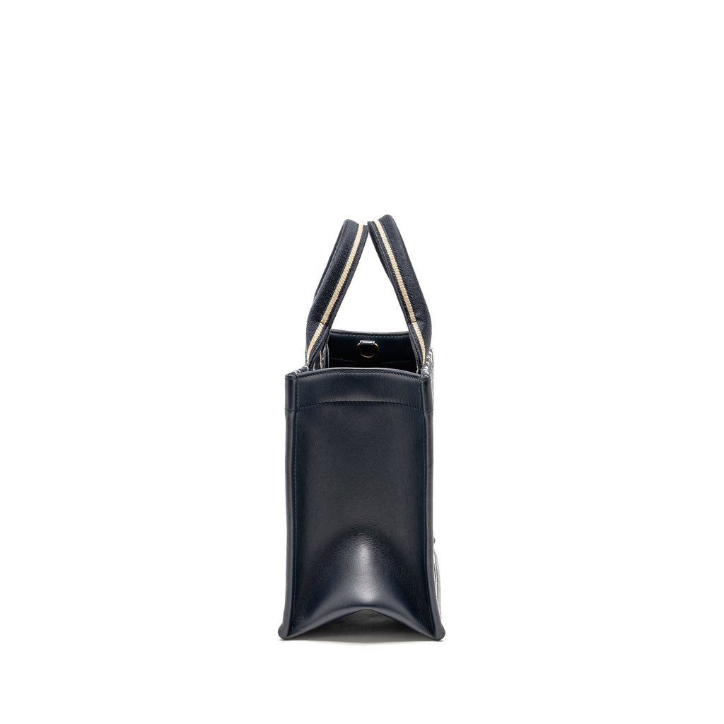 DIOR SMALL BOOK TOTE BLUE OBLIQUE EMBROIDERY/CALFSKIN GHW