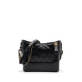 CHANEL GABRIELLE HOBO BAG CALFSKIN BLACK MULTICOLOUR HARDWARE