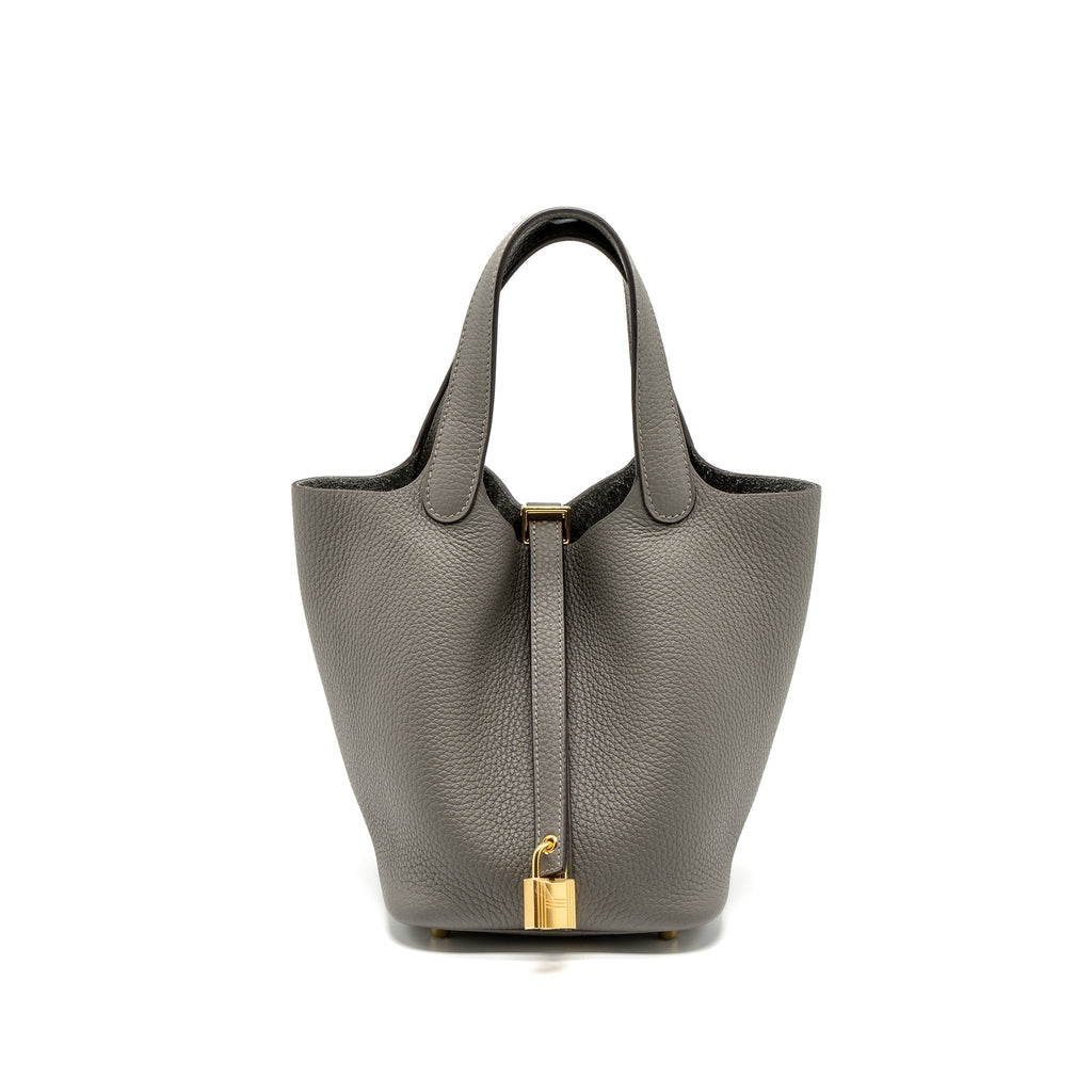 HERMES PICOTIN 18 CLEMENCE GRIS MEYER GHW