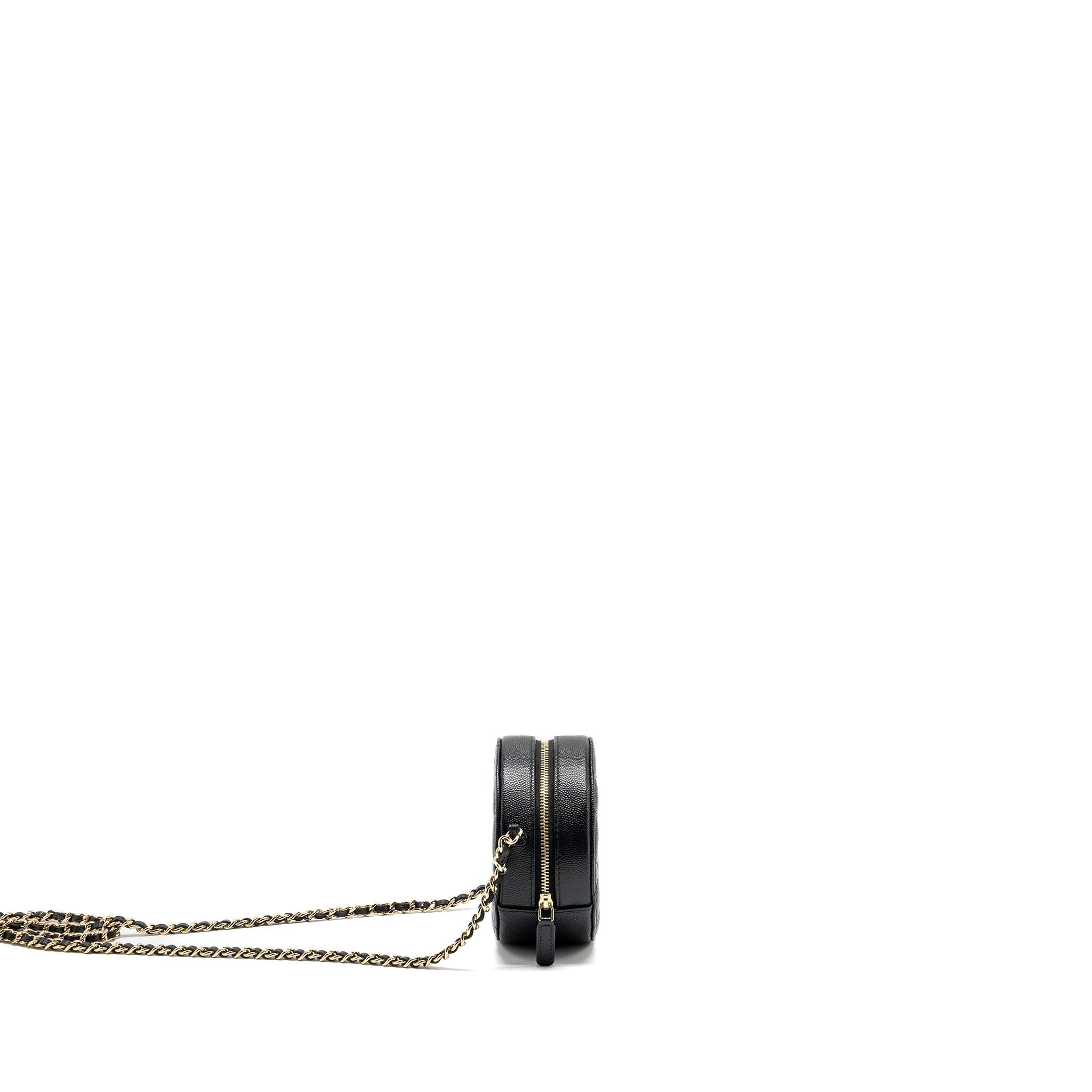 CHANEL ROUND CLUTCH WITH CHAIN CAVIAR BLACK LGHW