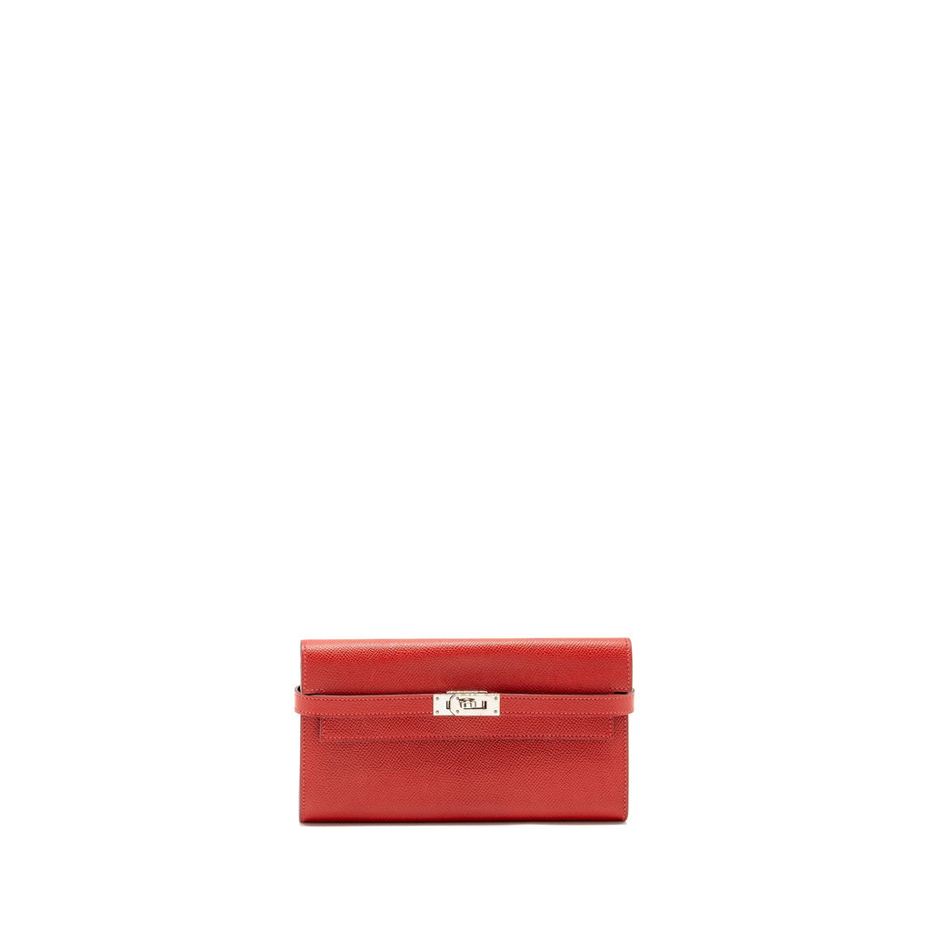 HERMES KELLY LONG WALLET EPSOM RED SHW