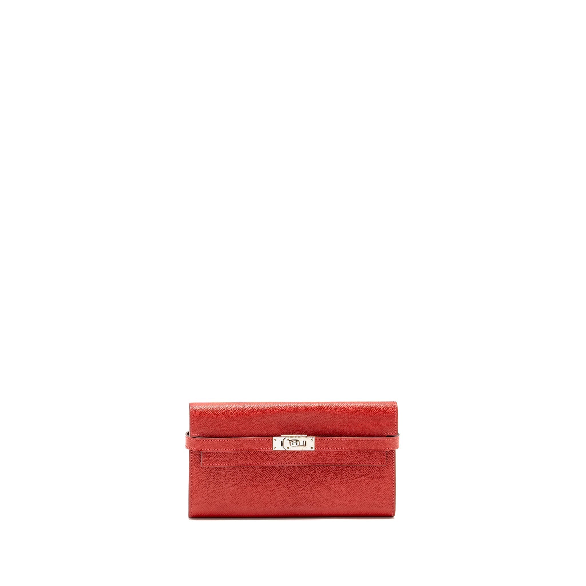 HERMES KELLY LONG WALLET EPSOM RED SHW