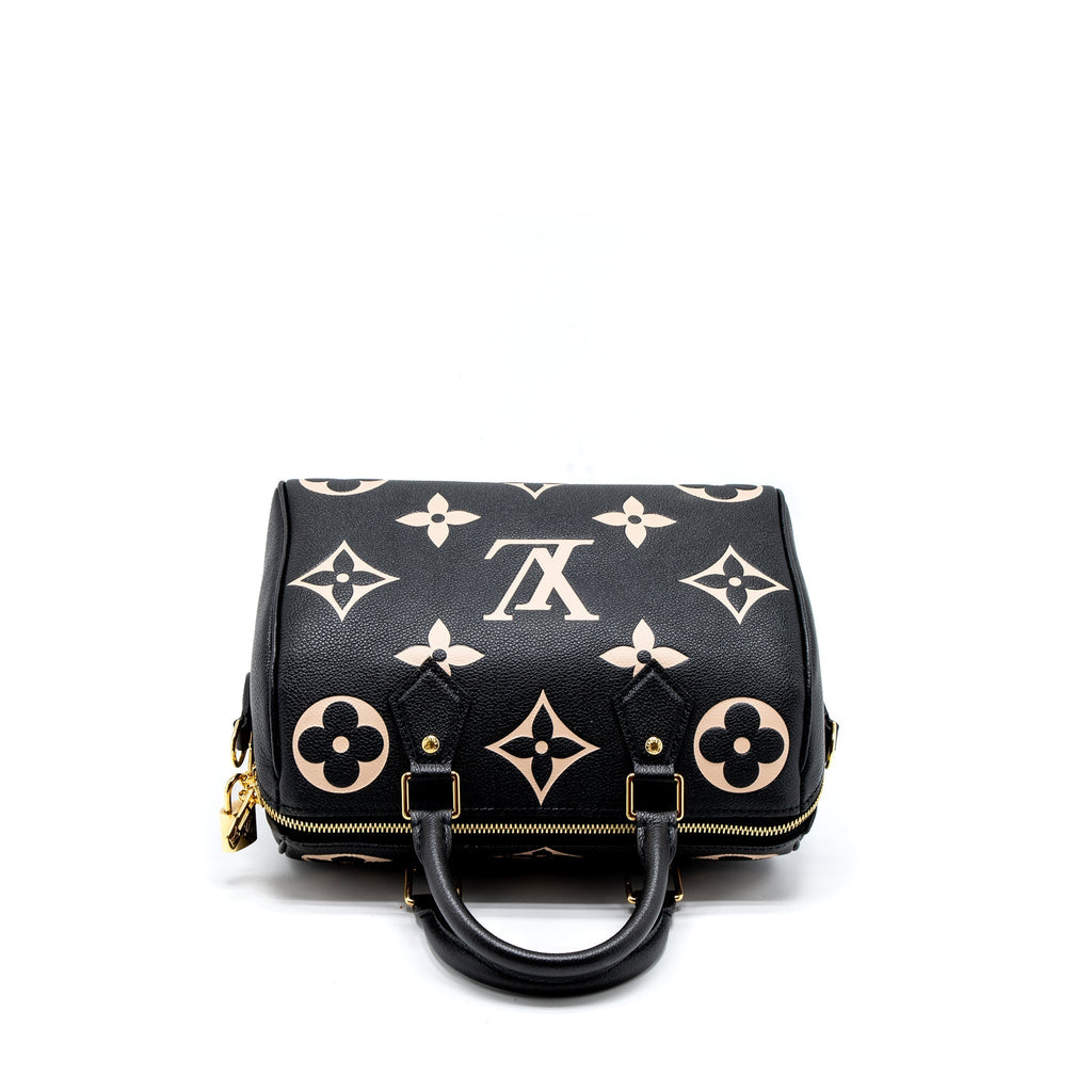 LOUIS VUITTON SPEEDY BANDOULIERE 25 BICOLOUR MONOGRAM EMPREINTE GHW (NEW VERSION)