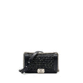 CHANEL MEDIUM BOY BAG TWEED/CALFSKIN BLACK/MULTICOLOUR SHW