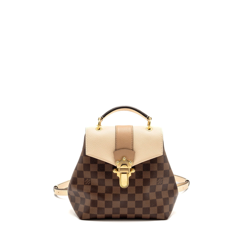 LOUIS VUITTON CLAPTON BACKPACK DAMIER EBENE CANVAS/LEATHER LIGHT PINK GHW