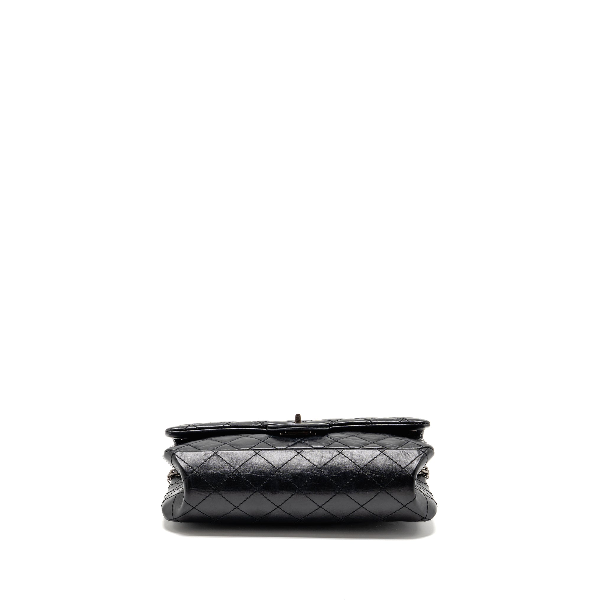 CHANEL SMALL 2.55 REISSUE FLAP BAG AGED CALFSKIN BLACK SHW
