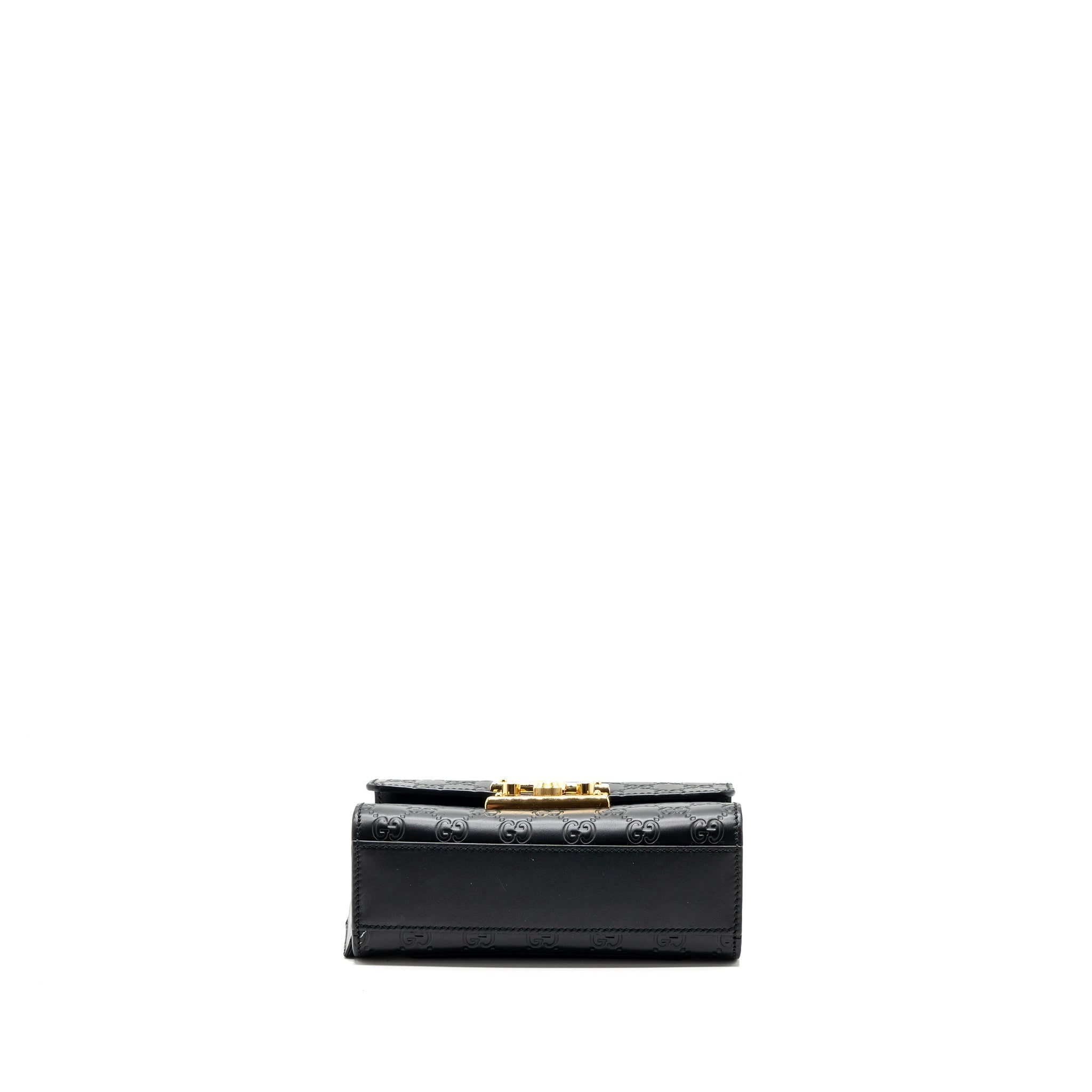 GUCCI SMALL PADLOCK CHAIN BAG CALFSKIN BLACK GHW