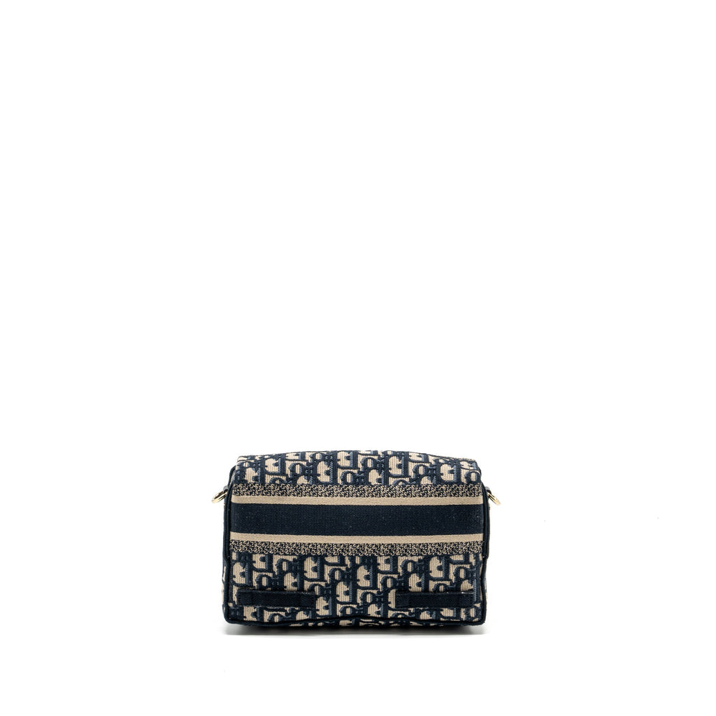 DIOR SMALL DIORCAMP BAG DIOR OBLIQUE EMBROIDERY CANVAS BLUE LGHW