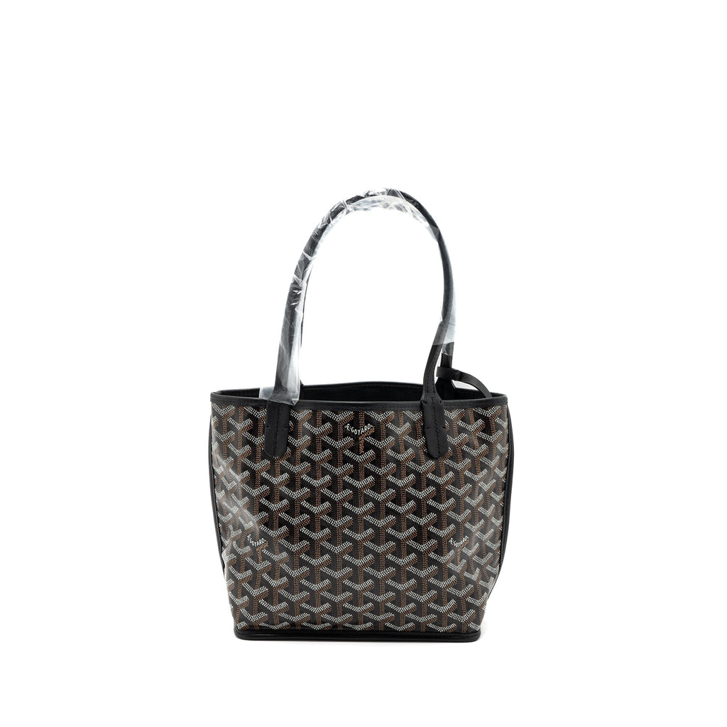 GOYARD MINI ANJOU TOTE BAG CANVAS / CALFSKIN BLACK SHW