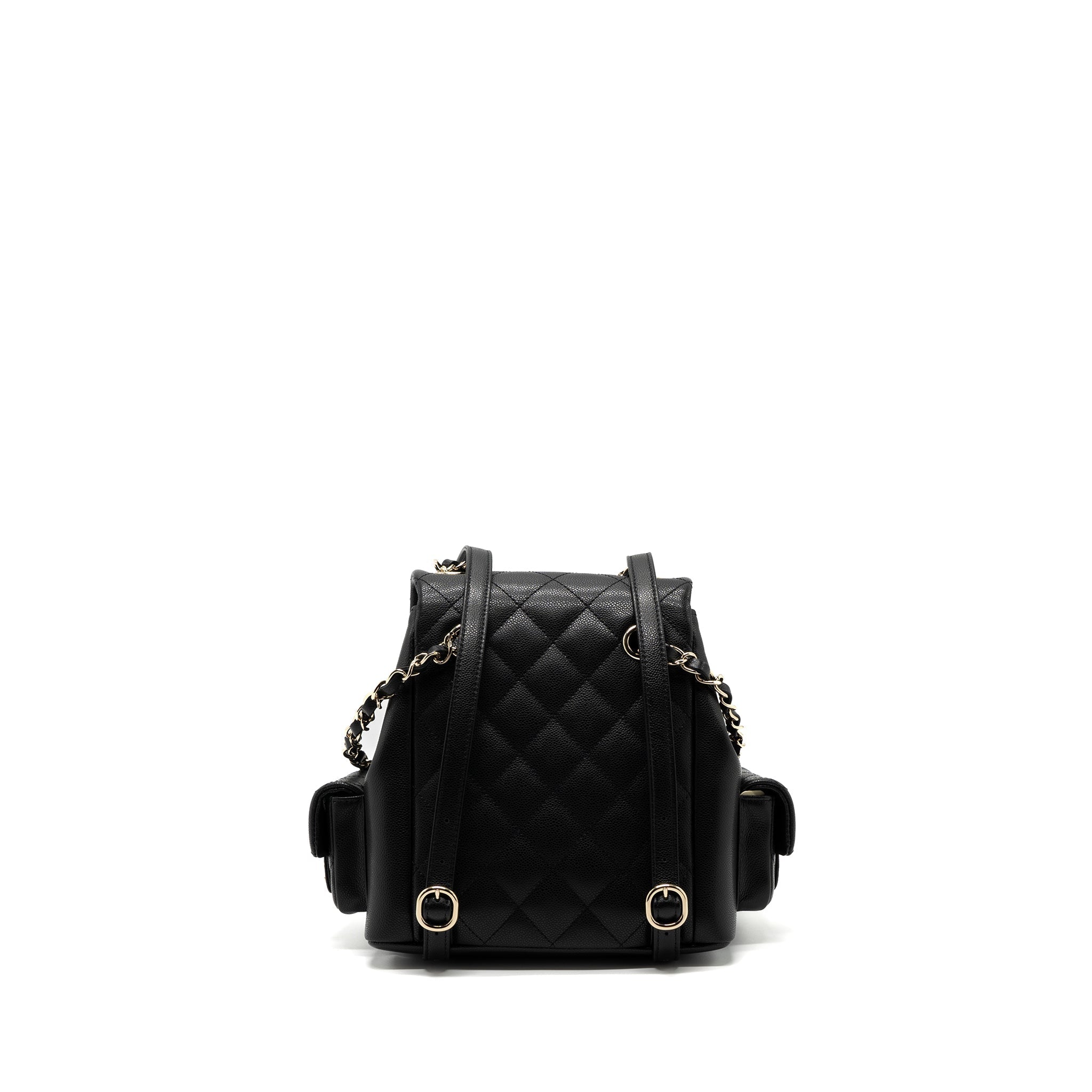 CHANEL 23K TRIPLE POCKET BACKPACK CAVIAR BLACK LGHW(MICROCHIP)