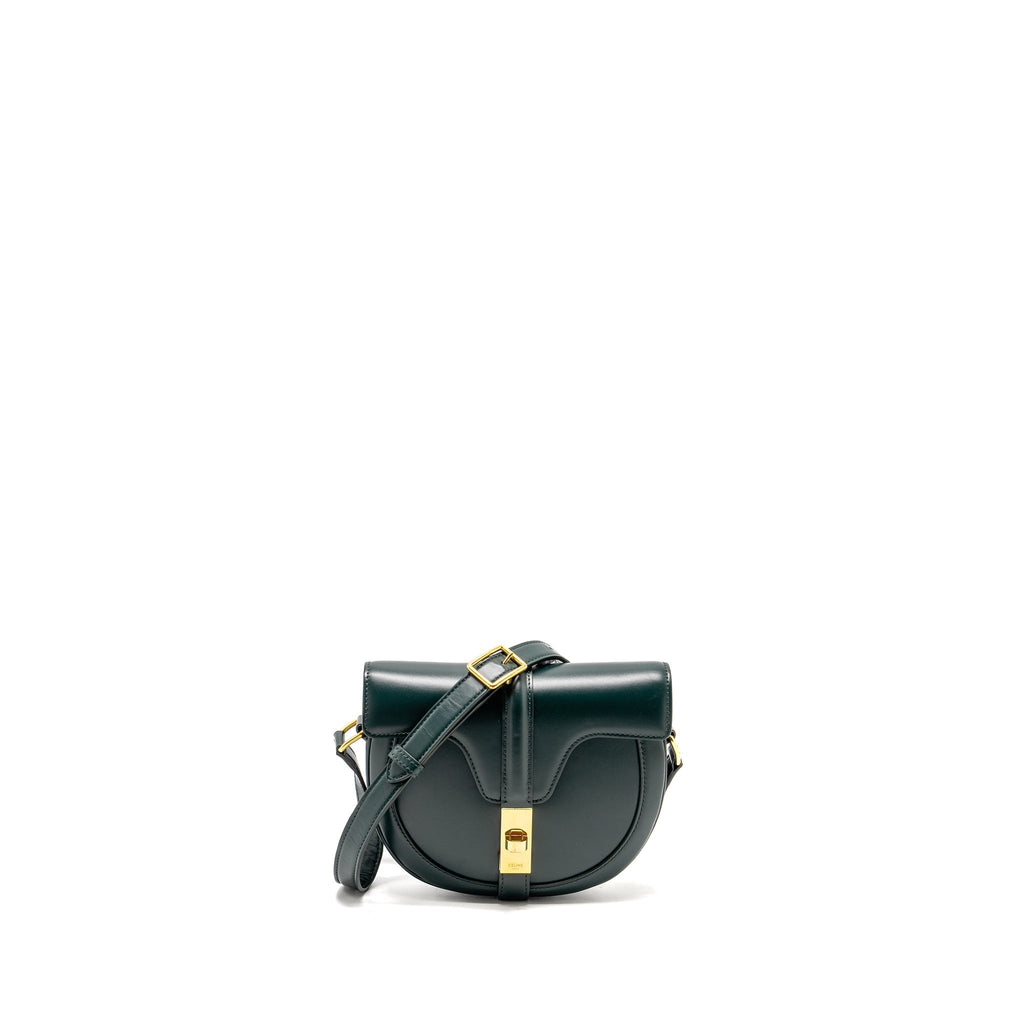 CELINE SMALL BESACE BAG CALFSKIN DARK GREEN GHW