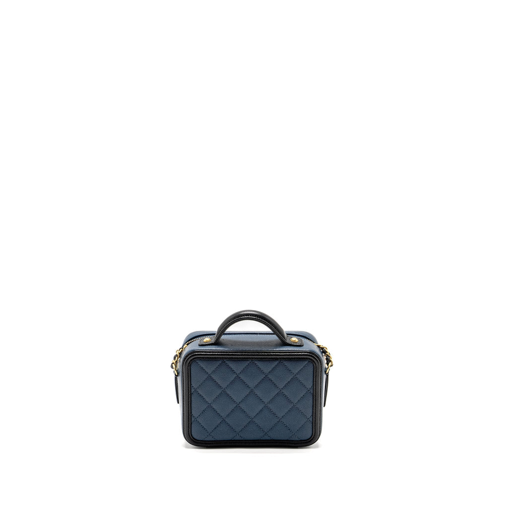 CHANEL SMALL FILIGREE VANITY CAMERA BAG CAVIAR NAVY/BLACK GHW