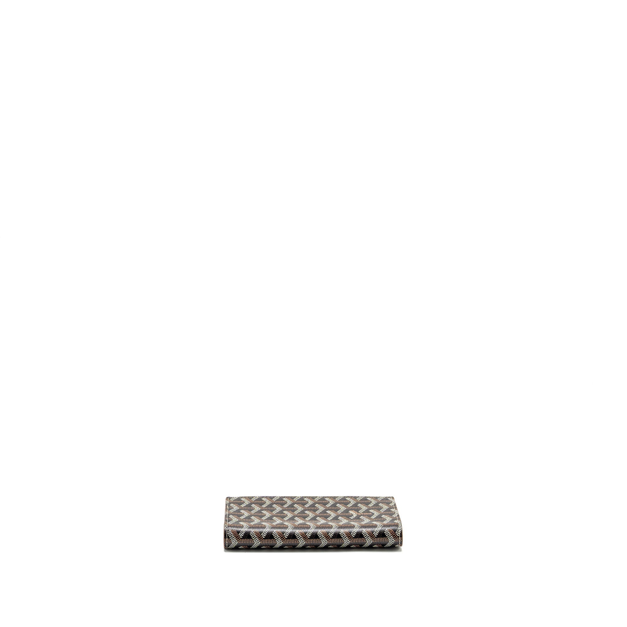 GOYARD PORTEFEUILLE ST LAMBERT LONG WALLET WITH PHONE HOLDER GOYARDLINE CANVAS / LEATHER BROWN
