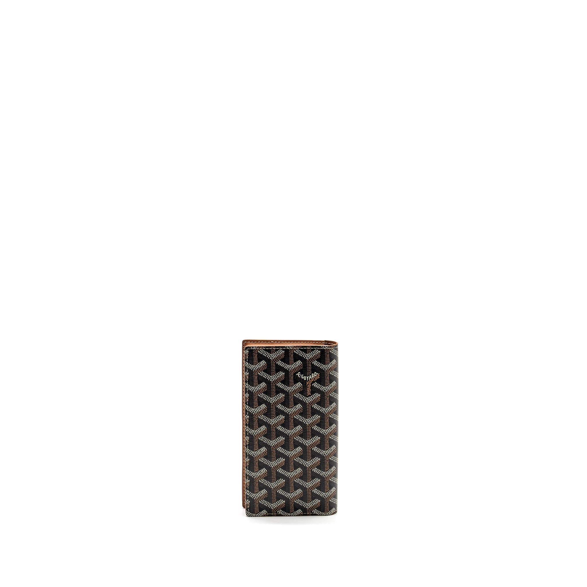 GOYARD PORTEFEUILLE ST LAMBERT LONG WALLET WITH PHONE HOLDER GOYARDLINE CANVAS / LEATHER BROWN