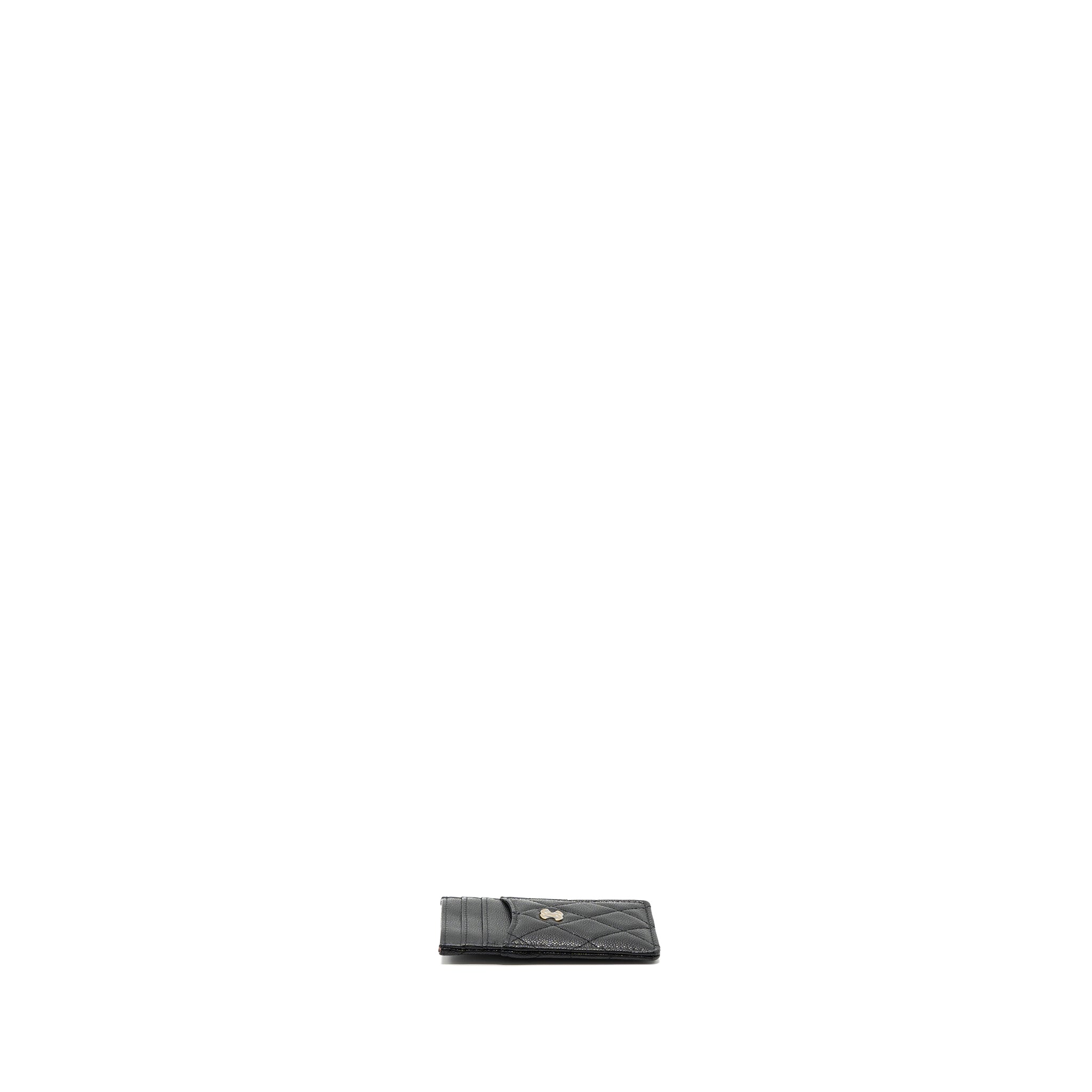 CHANEL 23K CARD HOLDER CAVIAR BLACK GHW(MICROCHIP)