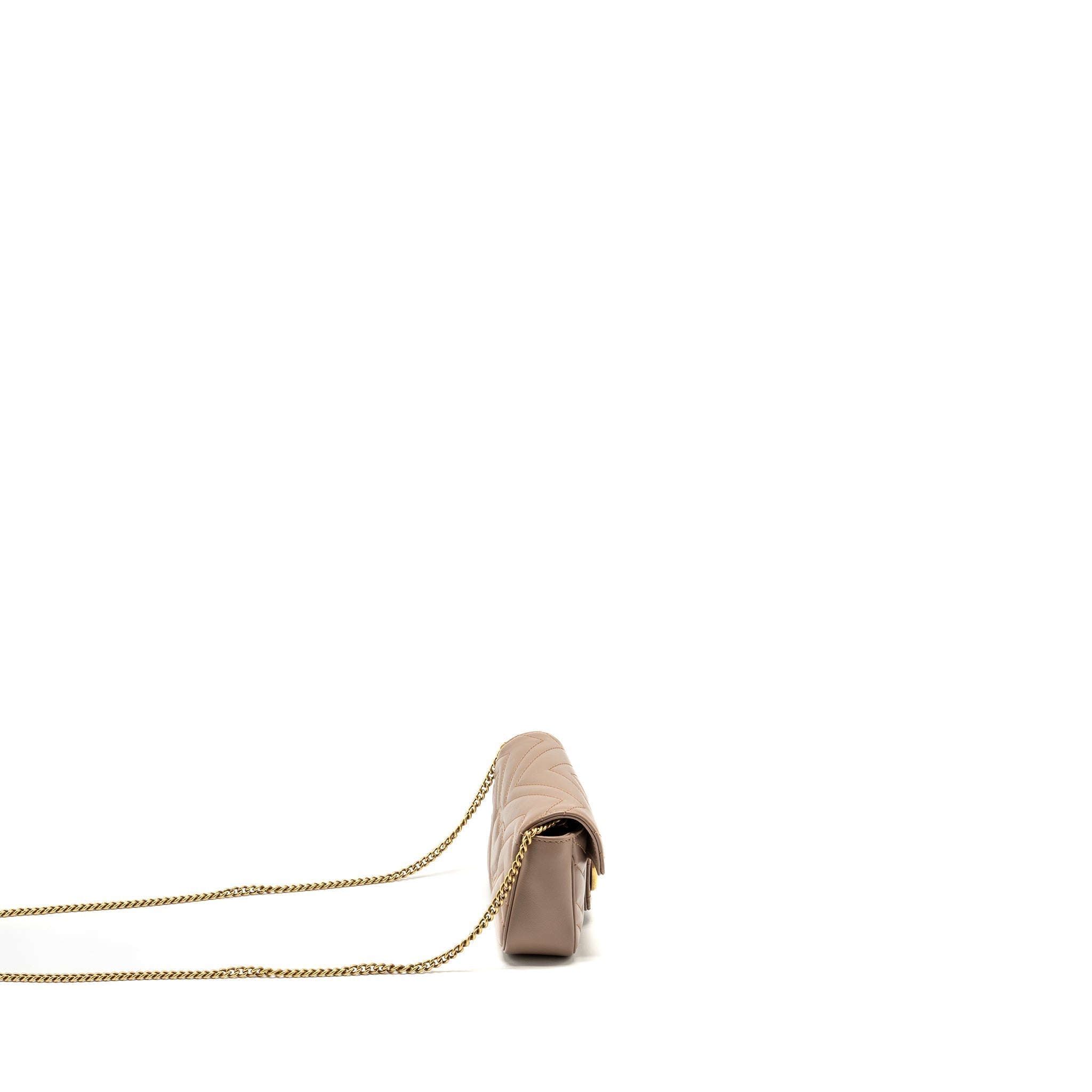 GUCCI GG MARMONT SUPER MINI BAG CALFSKIN BEIGE GHW