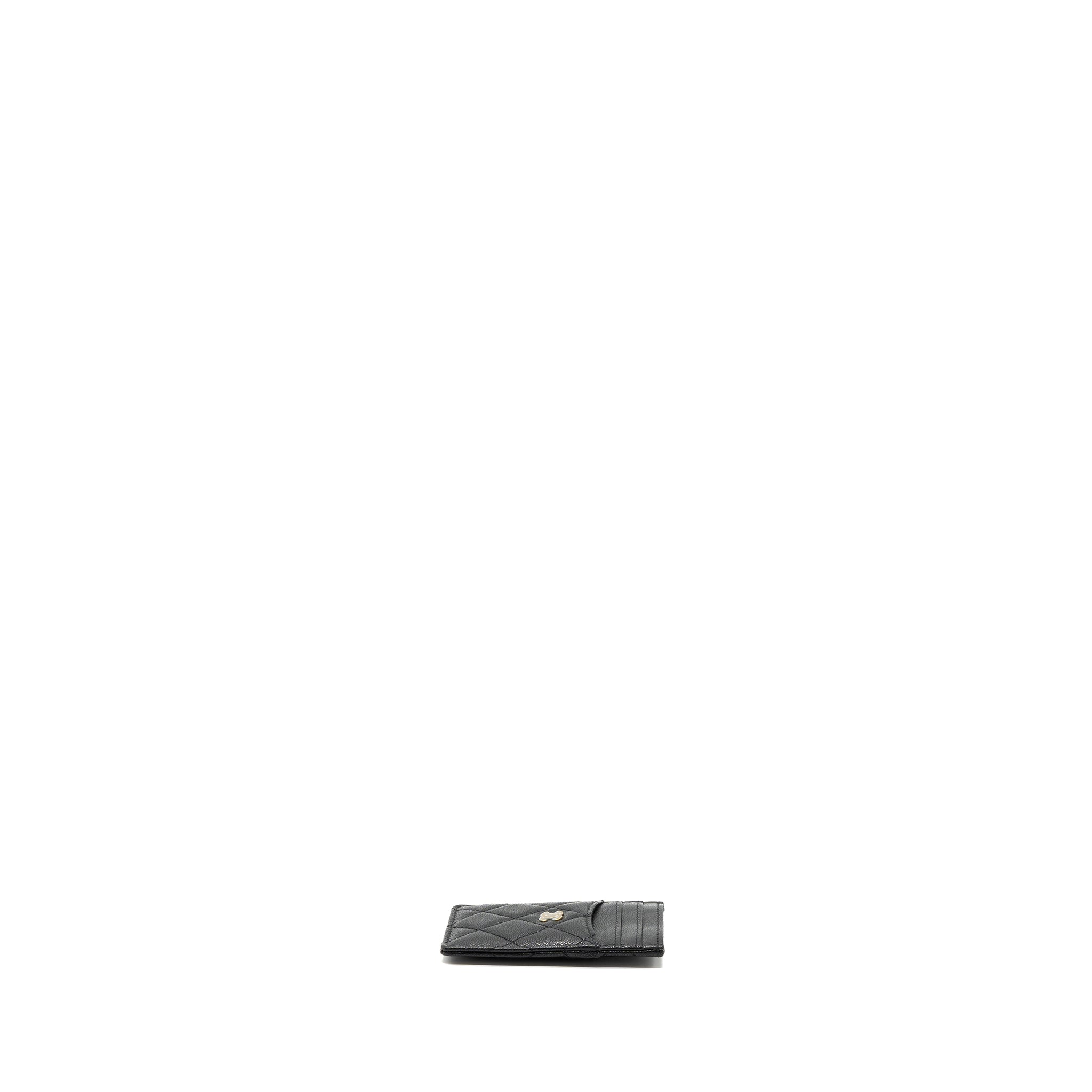 CHANEL 23K CARD HOLDER CAVIAR BLACK GHW(MICROCHIP)