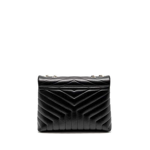 SAINT LAURENT MEDIUM LOULOU SHOULDER BAG CALFSKIN BLACK SHW