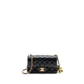 CHANEL PEARL CRUSH MINI RECTANGULAR FLAP BAG LAMBSKIN BLACK GHW (MICROCHIP)