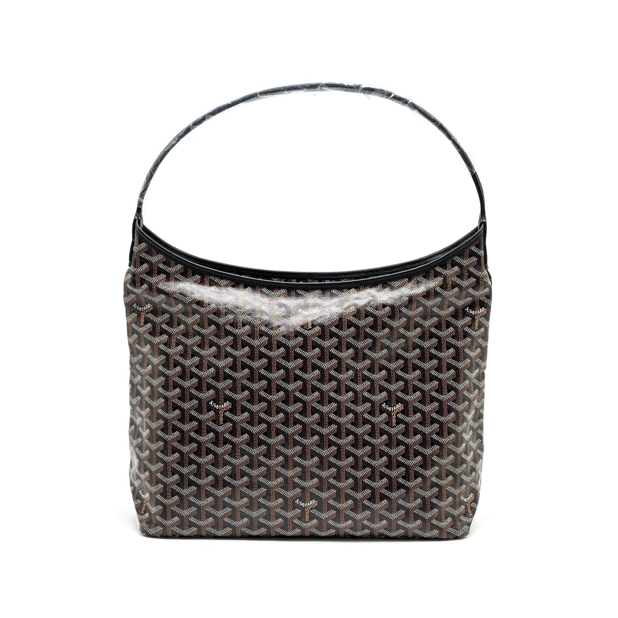 GOYARD BOHEME HOBO BAG GOYARDLINE CANVAS / CALFSKIN BLACK SHW