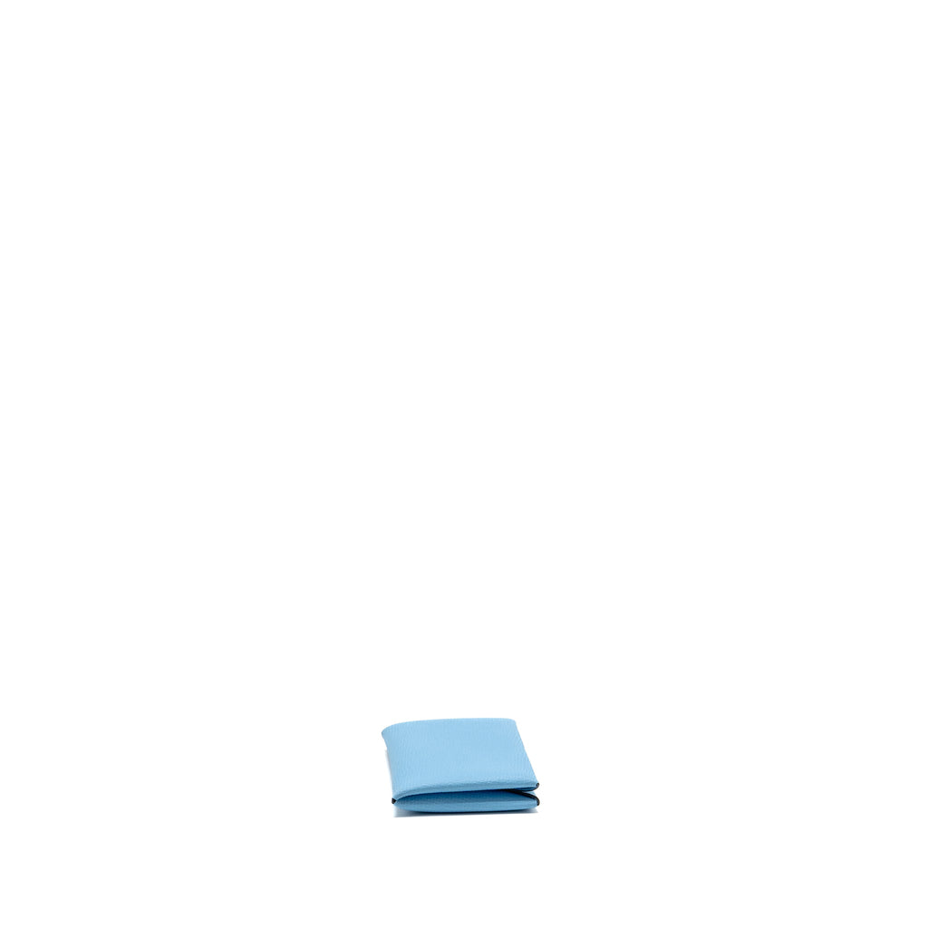 HERMES CALVI CARD HOLDER EPSOM 7N CELESTE SHW