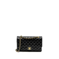 CHANEL MEDIUM CLASSIC DOUBLE FLAP BAG LAMBSKIN BLACK GHW