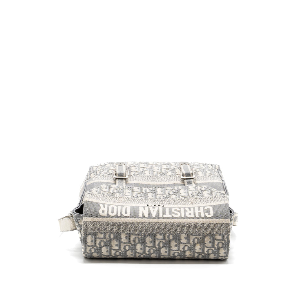 DIOR DIORCAMP MESSENGER BAG OBLIQUE EMBROIDERY LIGHT GREY SHW