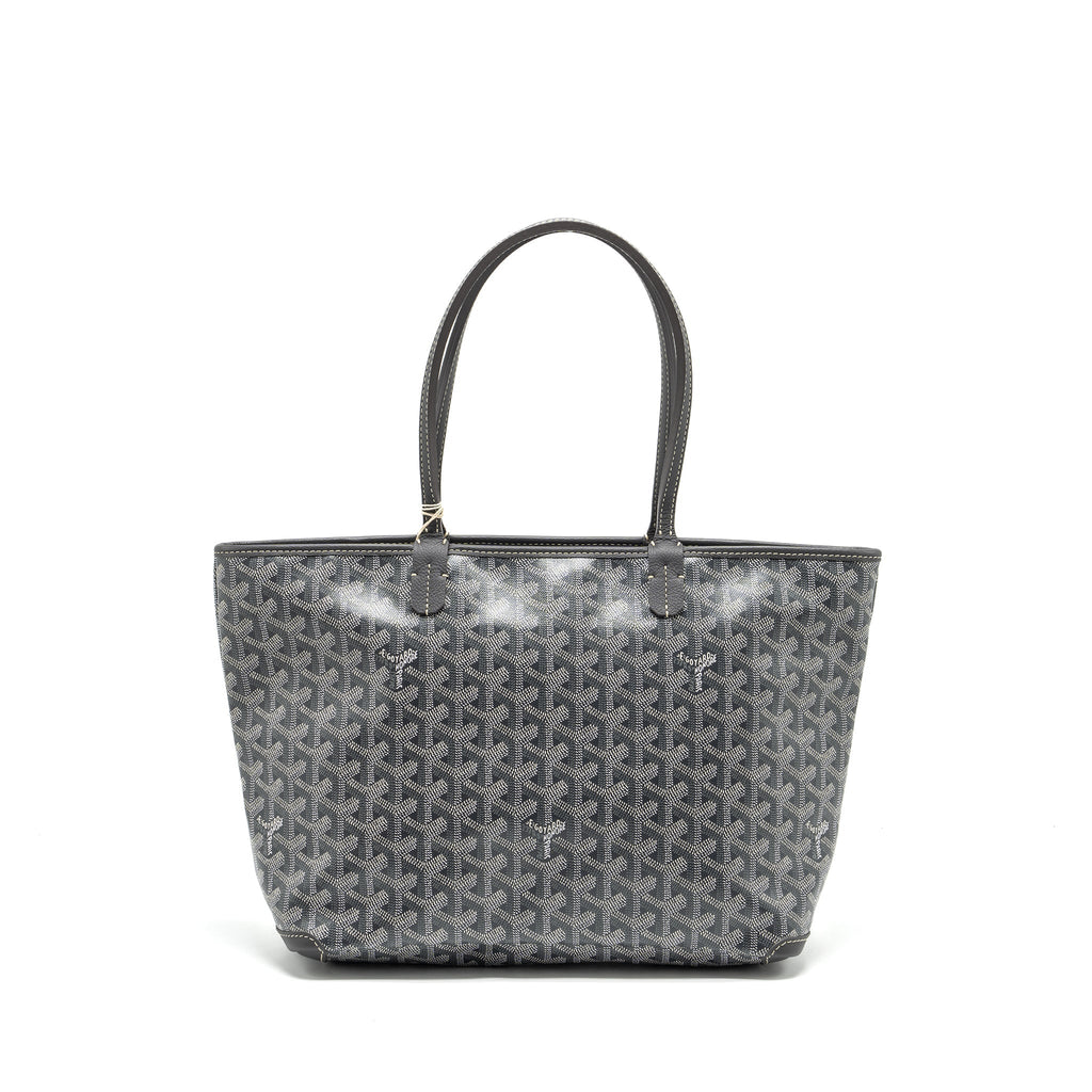 GOYARD ARTOIS TOTE BAG GOYARDLINE CANVAS/CALFSKIN GREY SHW