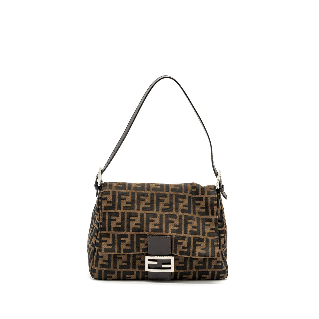 FENDI VINTAGE ZUCCA MAMMA BAGUETTE BAG CANVAS BROWN SHW