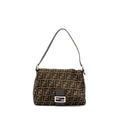 FENDI VINTAGE ZUCCA MAMMA BAGUETTE BAG CANVAS BROWN SHW
