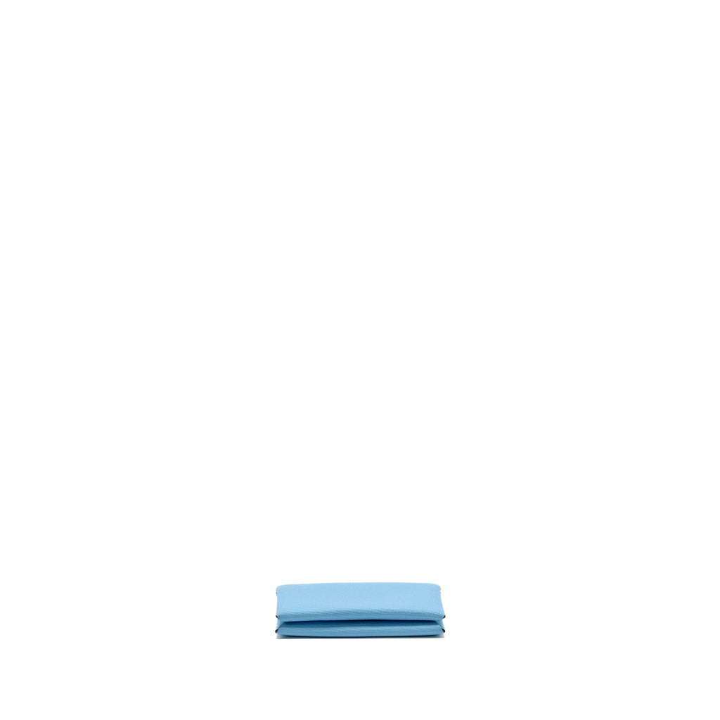 HERMES CALVI CARD HOLDER EPSOM 7N CELESTE SHW