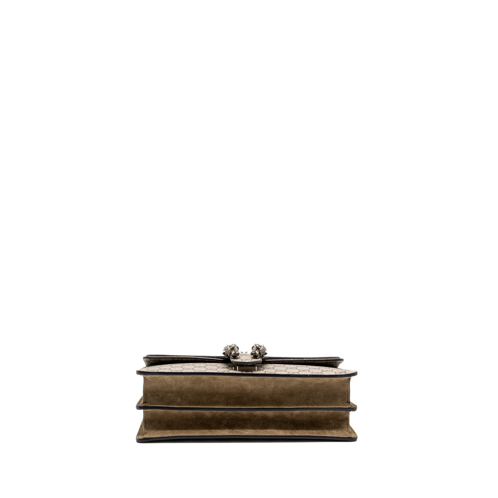 GUCCI DIONYSUS SHOULDER BAG GG SUPREME CANVAS/SUEDE LEATHER BEIGE SHW
