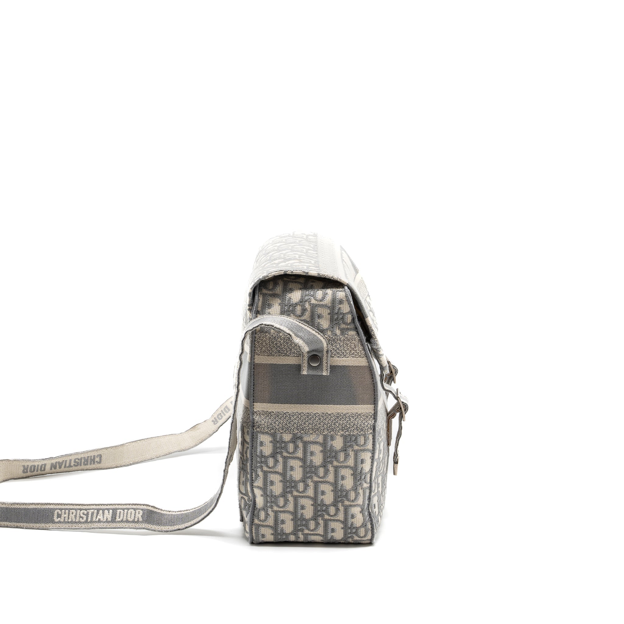 DIOR DIORCAMP MESSENGER BAG OBLIQUE EMBROIDERY LIGHT GREY SHW