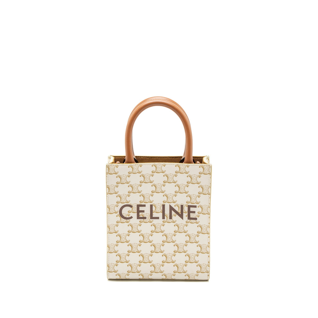 CELINE MINI VERTICAL CABAN TRIOMPHE CANVAS/CALFSKIN GHW