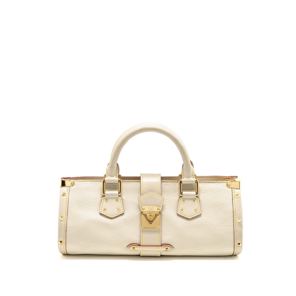 LOUIS VUITTON VINTAGE SUHALI L’EPANOUI PM LEATHER WHITE GHW