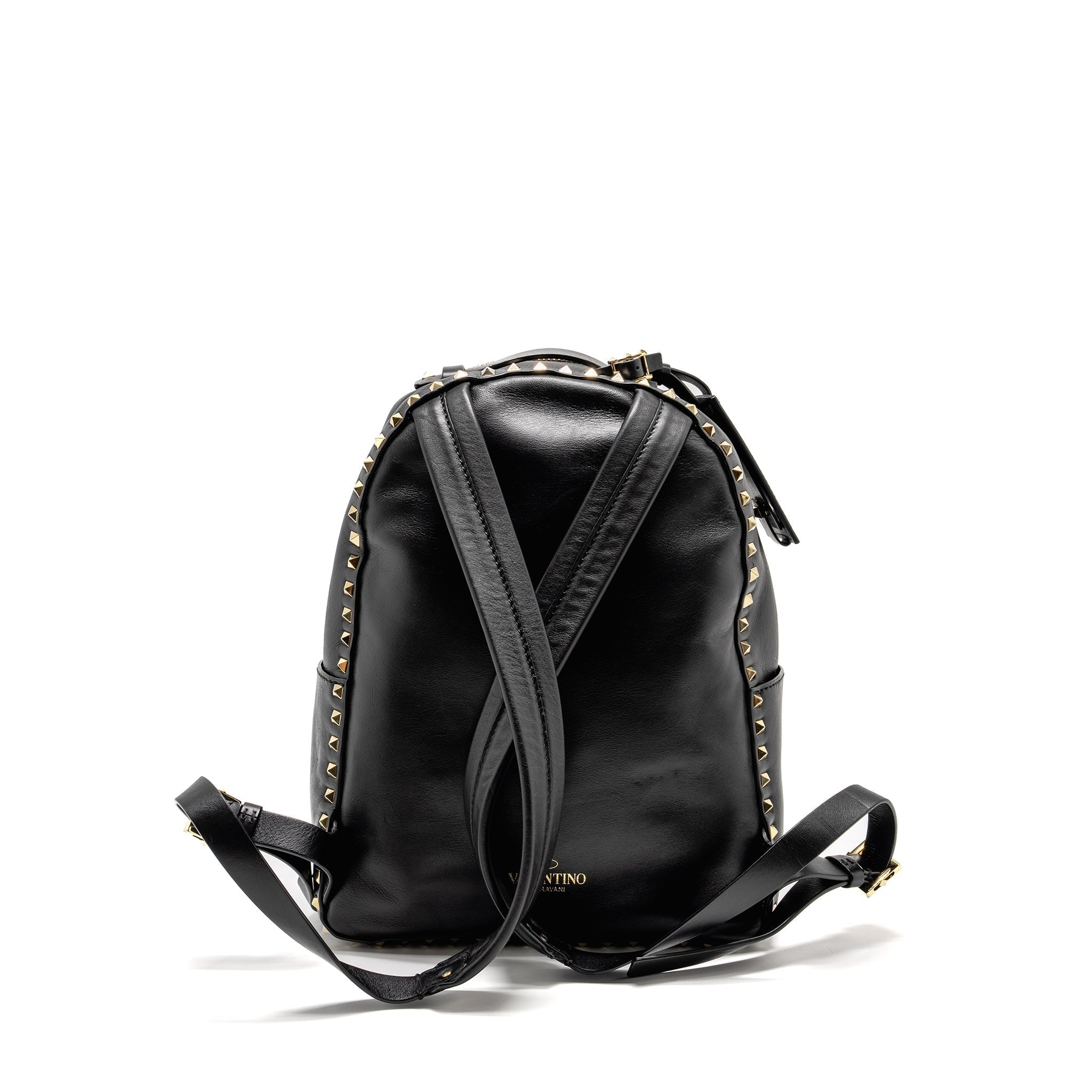 VALENTINO ROCKSTUD BACKPACK LEATHER BLACK GHW