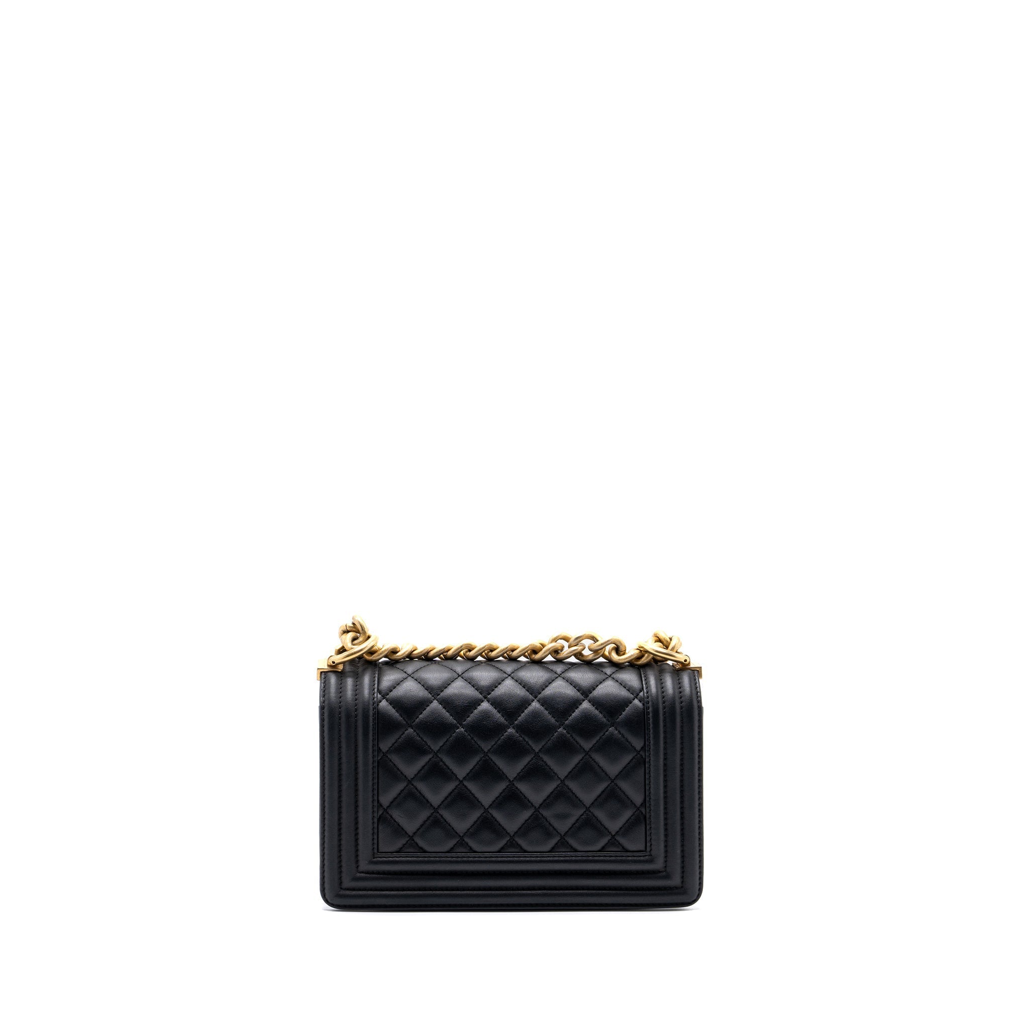 CHANEL SMALL BOY BAG CALFSKIN BLACK GHW