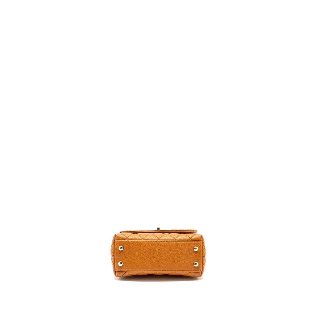 CHANEL MINI COCO HANDLE CAVIAR CARAMEL LGHW (MICROCHIP)