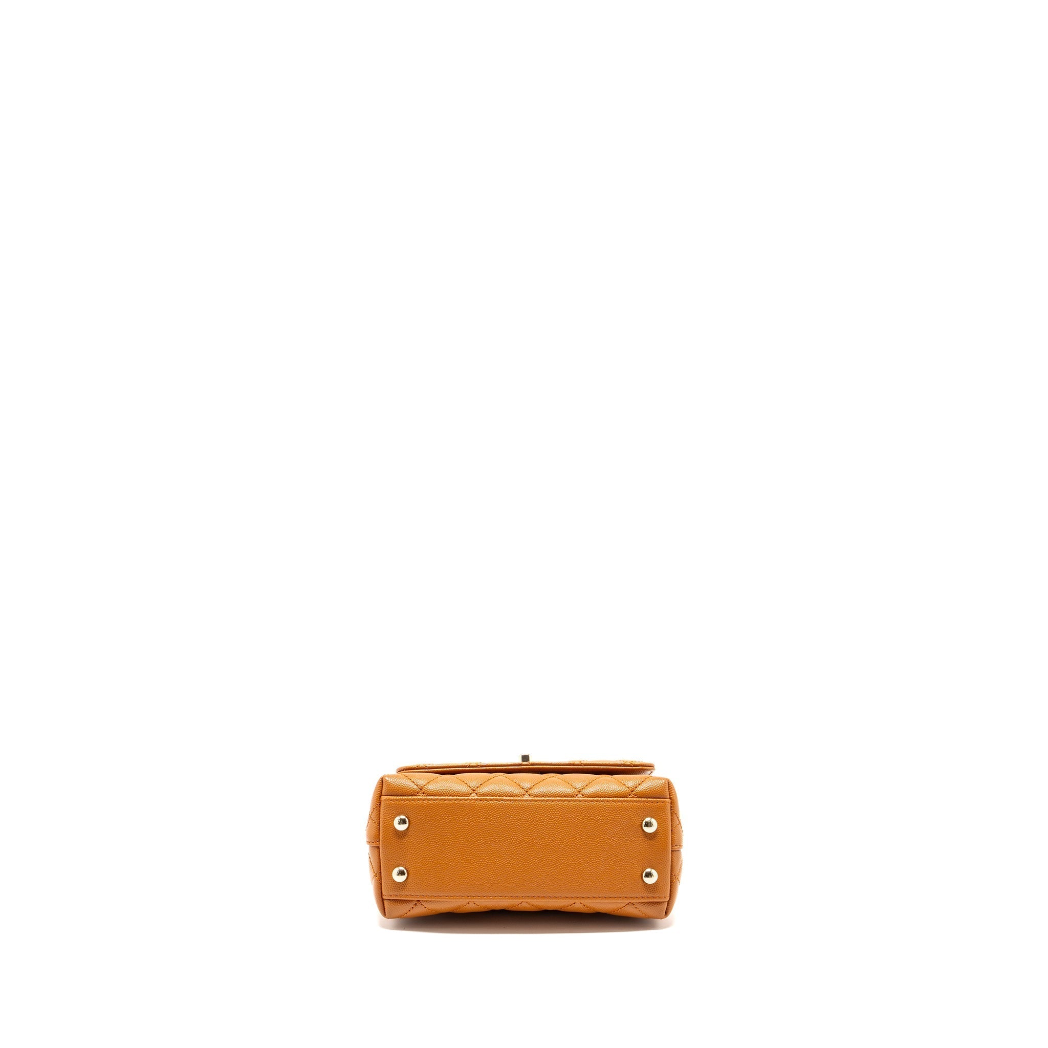 CHANEL MINI COCO HANDLE CAVIAR CARAMEL LGHW (MICROCHIP)