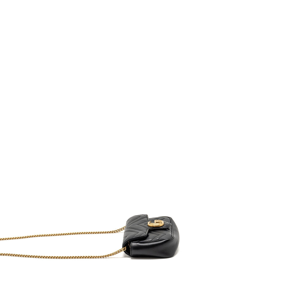 GUCCI MINI GG MARMONT CALFSKIN BLACK GHW