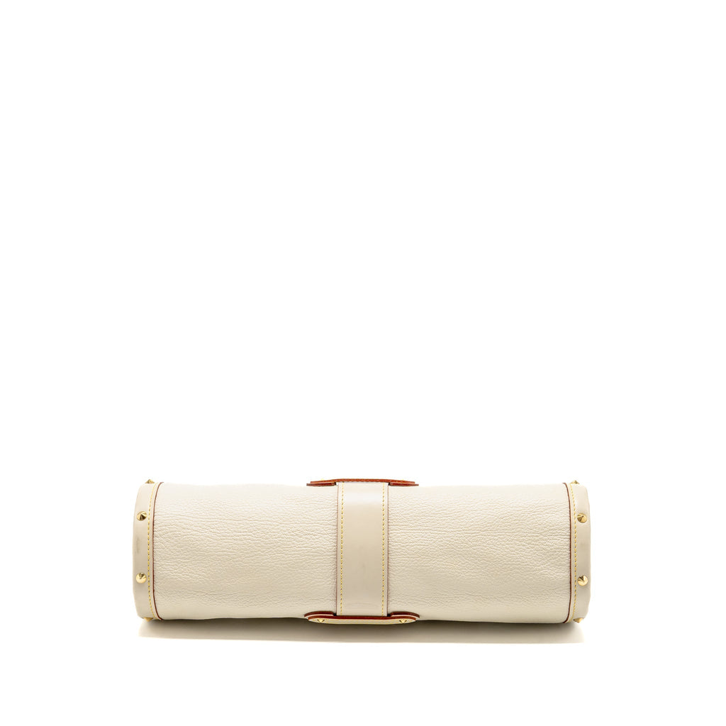 LOUIS VUITTON VINTAGE SUHALI L’EPANOUI PM LEATHER WHITE GHW