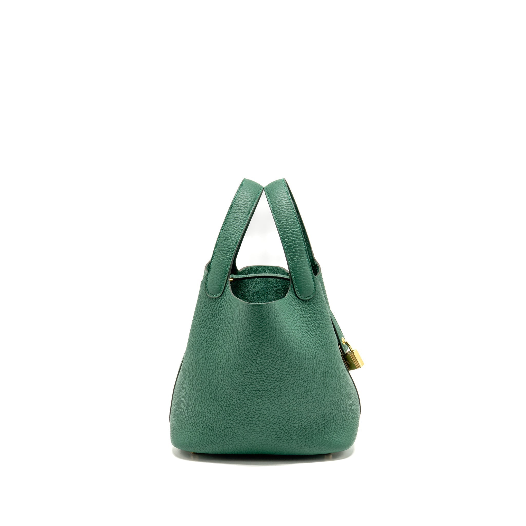 HERMES PICOTIN 18 LOCK BAG CLEMENCE VERT MOYEN GHW