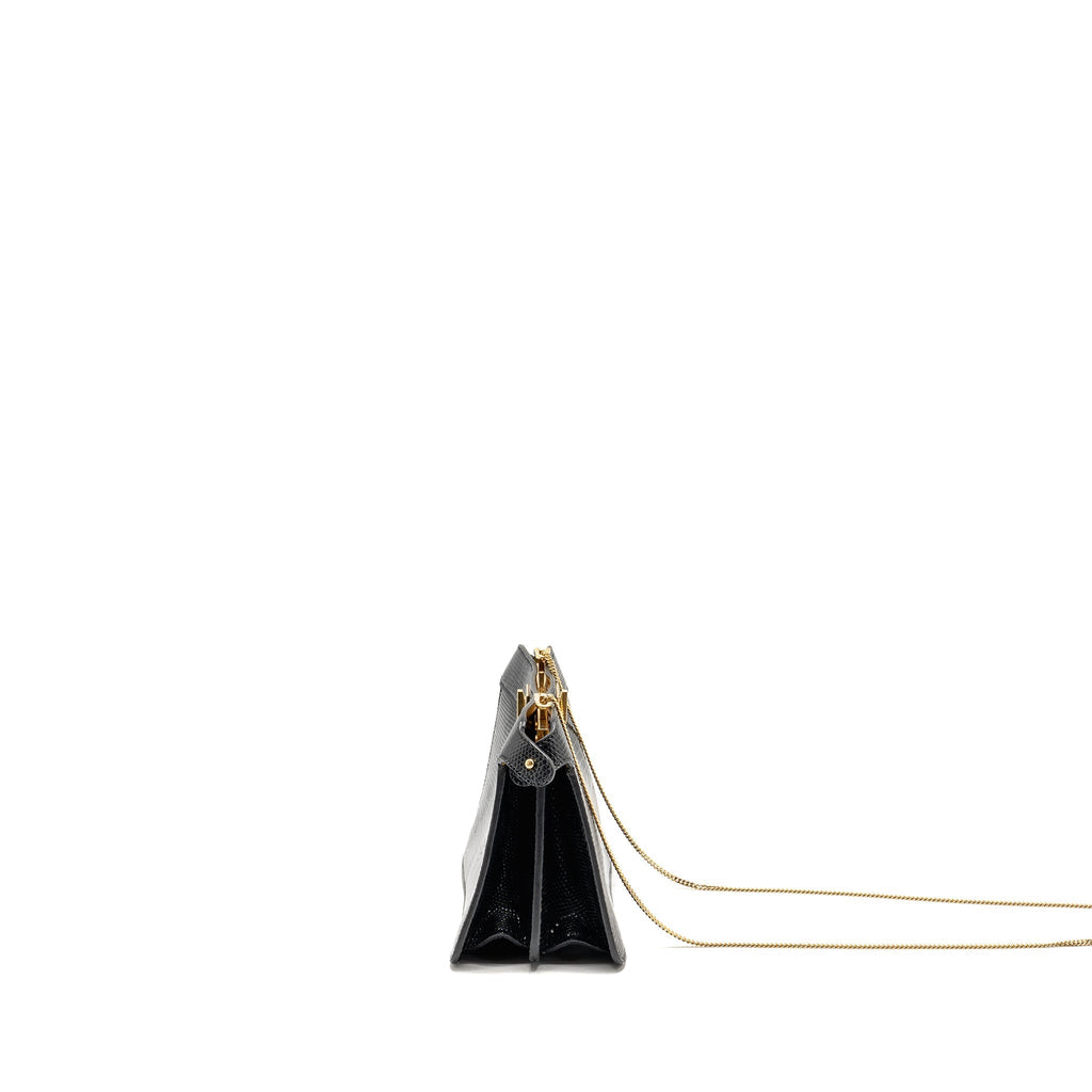 FENDI PEEKABOO I SEE YOU BAG LIZARD BLACK GHW