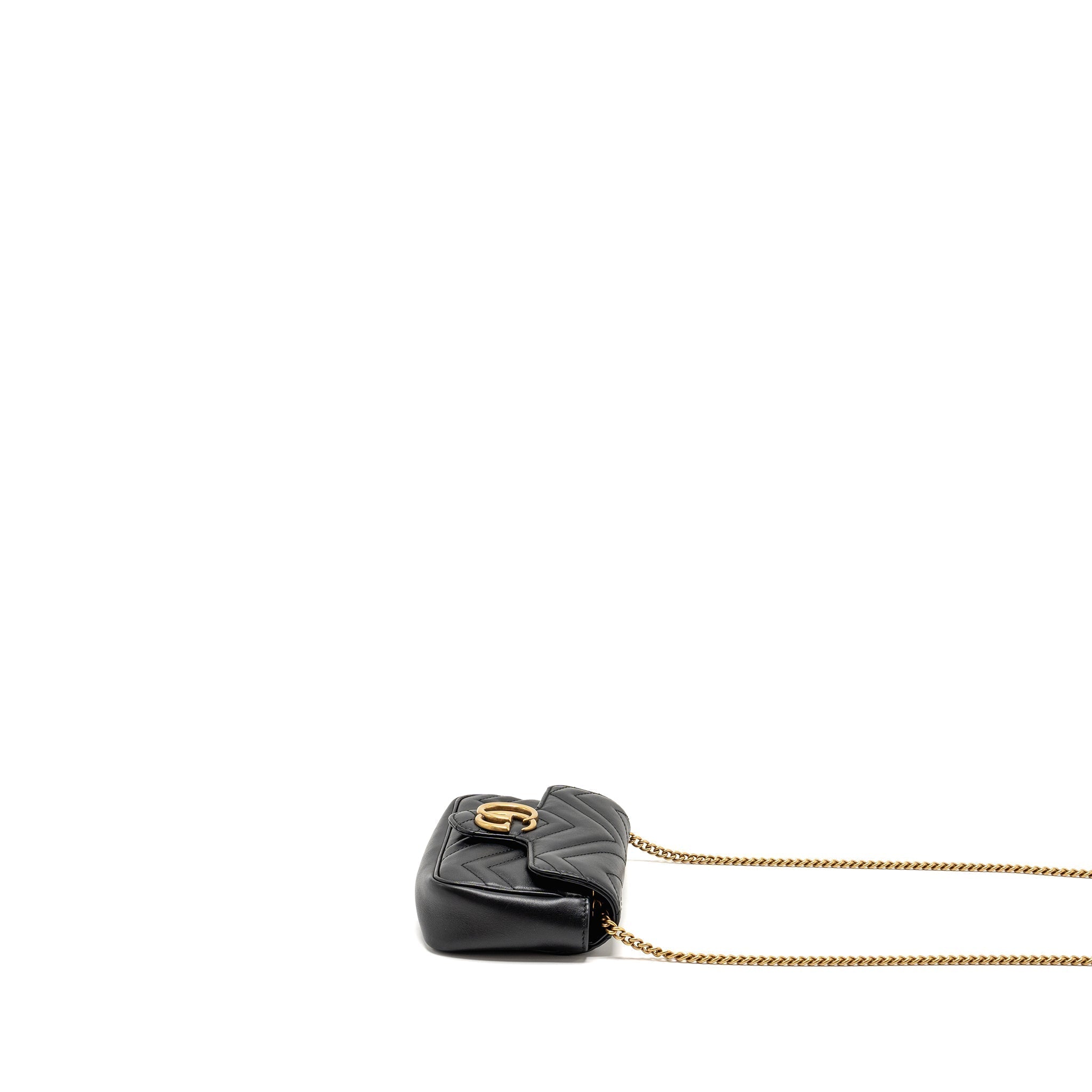 GUCCI MINI GG MARMONT CALFSKIN BLACK GHW