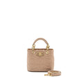 FERRAGAMO GANCINI QUILTED TOTE BAG CALFSKIN BEIGE LGHW