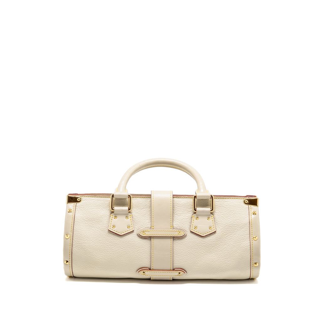 LOUIS VUITTON VINTAGE SUHALI L’EPANOUI PM LEATHER WHITE GHW