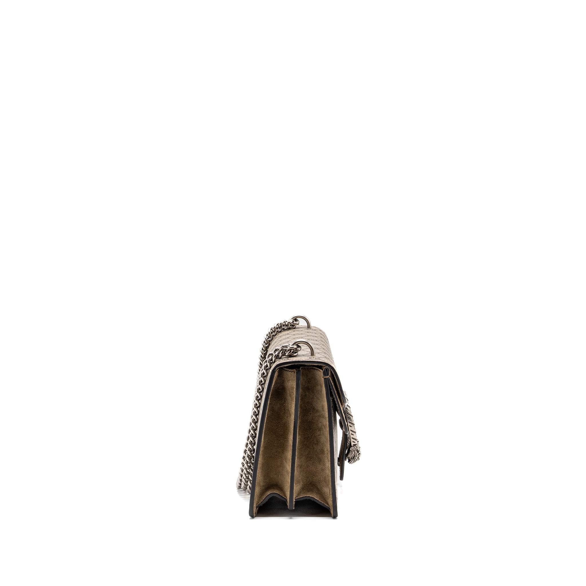 GUCCI DIONYSUS SHOULDER BAG GG SUPREME CANVAS/SUEDE LEATHER BEIGE SHW